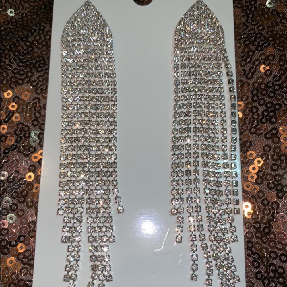 Glitter long earrings